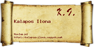 Kalapos Ilona névjegykártya